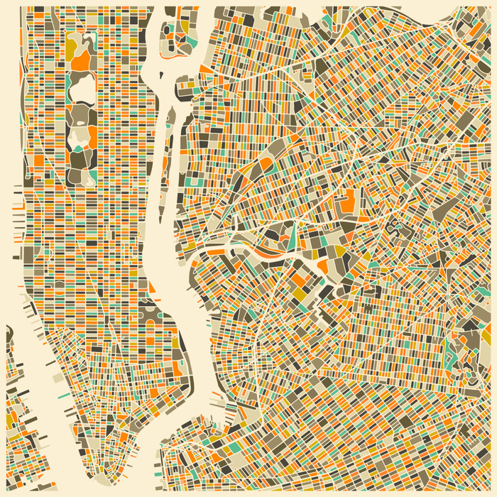 New York Map by Jazzberry Blue
